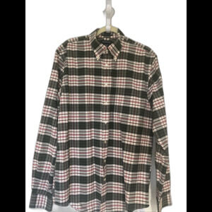 Lands End Button Down Men's Plaid Button Down Shirt Size XL (16-36) Tall NonIron